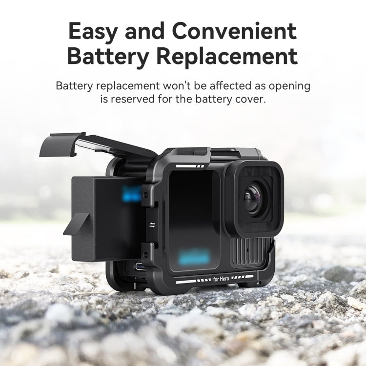 aMagisn Essential Ver Metal Rabbit Cage for GoPro HERO13 Black / HERO12 Black / HERO11 Black / HERO10 Black / HERO9 Black - Black
