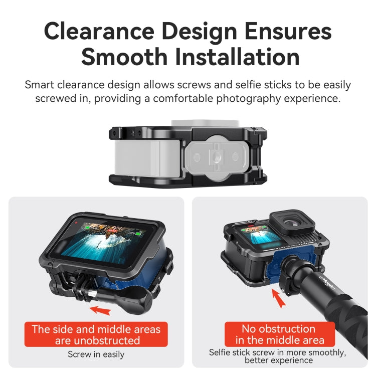 aMagisn Essential Ver Metal Rabbit Cage for GoPro HERO13 Black / HERO12 Black / HERO11 Black / HERO10 Black / HERO9 Black - Black