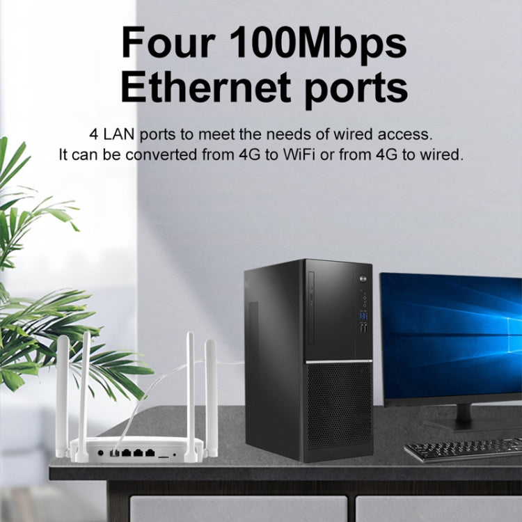 4G CPE Wireless Plug-In Router WiFi 6 Network Hotspot, EU Plug - White