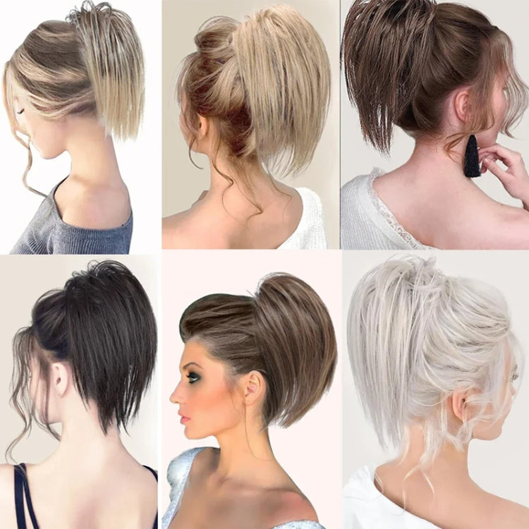 Ladies Short Chemical Fiber Fountain Claw Clip High Ponytail Wig, Color: 8L#