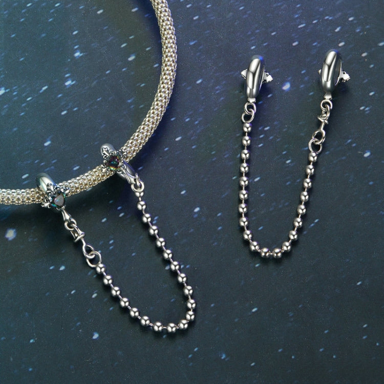 S925 Sterling Silver Oxidized Cross Safety Chain Bracelet Accessories - BSC1060