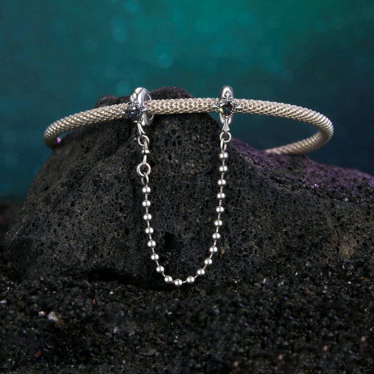 S925 Sterling Silver Oxidized Cross Safety Chain Bracelet Accessories - BSC1060