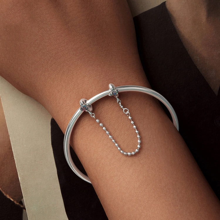 S925 Sterling Silver Oxidized Cross Safety Chain Bracelet Accessories - BSC1060