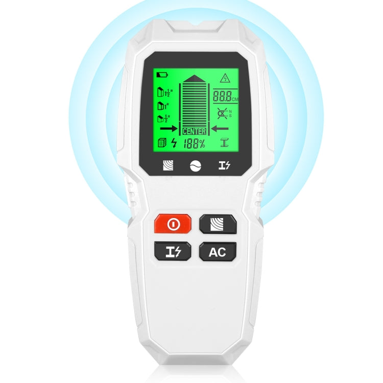 HW-QB6 5 In 1 Wall Scanner Handheld Stud Finder Wood Current Metal Live Wires Detection