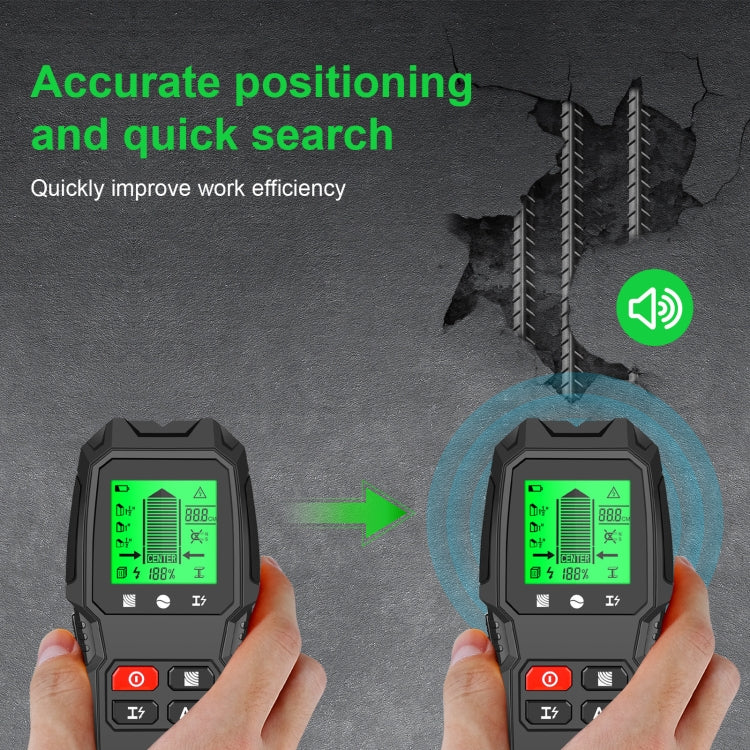 HW-QB6 5 In 1 Wall Scanner Handheld Stud Finder Wood Current Metal Live Wires Detection