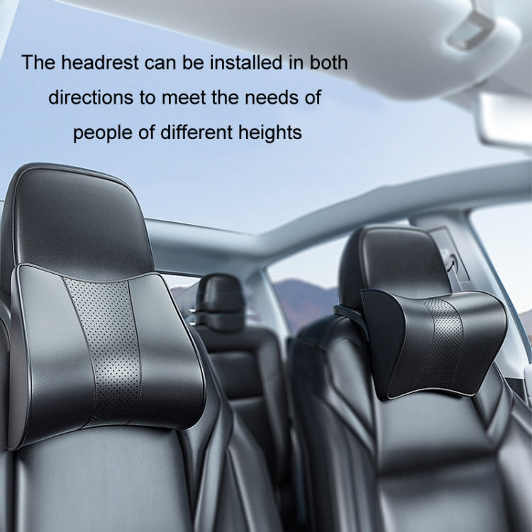 For Tesla Model 3/Y Car Memory Foam Headrest, Material: Leather