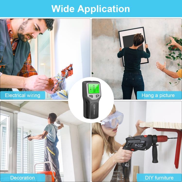 5-in-1 Wall Stud Detector Edge Center Wood Current Metal AC Wires Detection