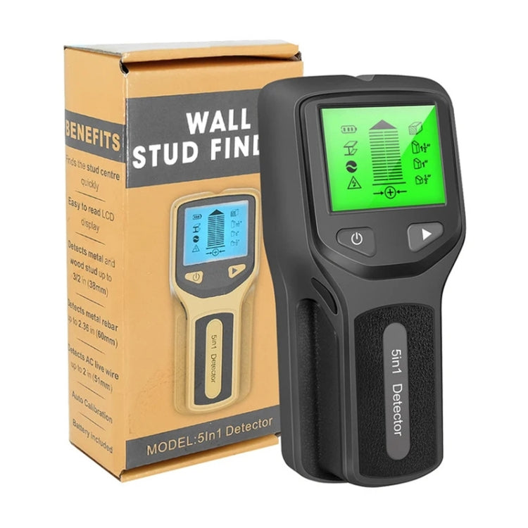 5-in-1 Wall Stud Detector Edge Center Wood Current Metal AC Wires Detection