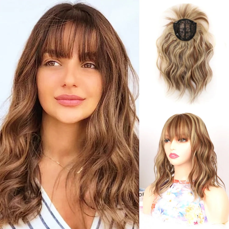 Ladies Water Wave Short Curly Hair Replacement Block Wigs, Color: 30#