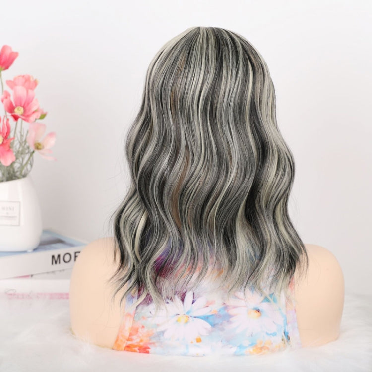 Ladies Water Wave Short Curly Hair Replacement Block Wigs, Color: 30#
