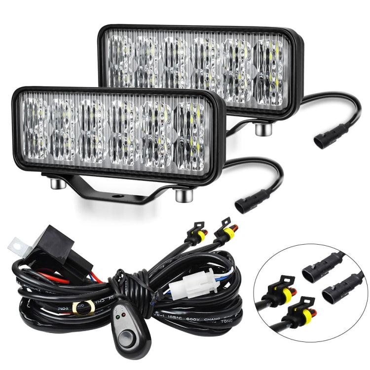 14W 9-30V 6 Inch Long Waterproof Car Work Headlight With Wire Set - X1