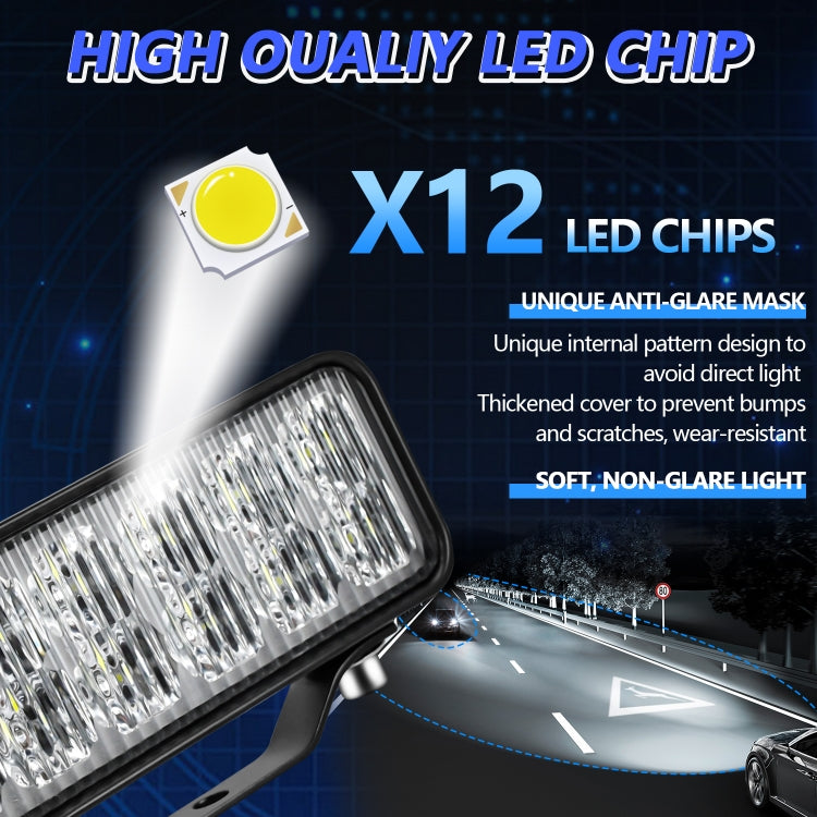 14W 9-30V 6 Inch Long Waterproof Car Work Headlight With Wire Set - X1