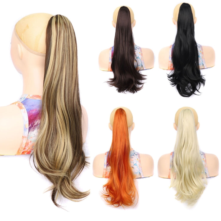 Ladies Claw Clip Inside Button Long Curly Pear Ponytail Wig, Color: 18C#