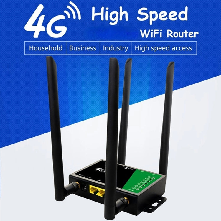 4G Wireless Plug-in Router Detachable Extension Antenna LTE Monitoring Network WiFi Hotspot, EU Plug - Black