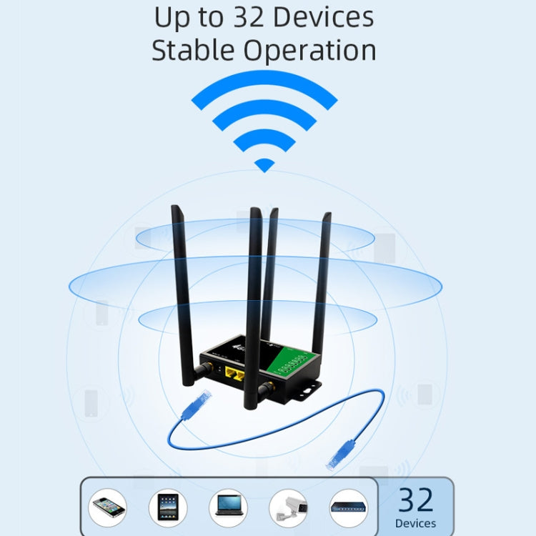4G Wireless Plug-in Router Detachable Extension Antenna LTE Monitoring Network WiFi Hotspot, EU Plug - Black