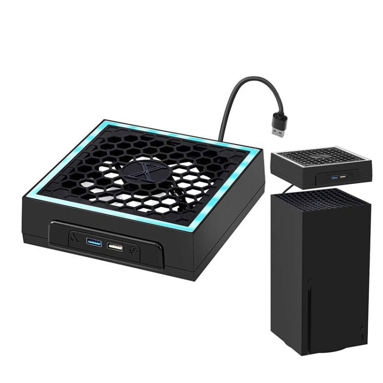 For Microsoft XBOX Series X Top Colorful Cooling Fan 3 Adjustable Speed - Black