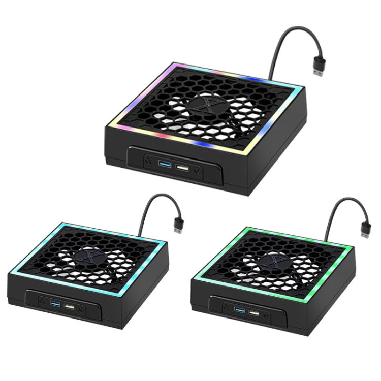 For Microsoft XBOX Series X Top Colorful Cooling Fan 3 Adjustable Speed - Black