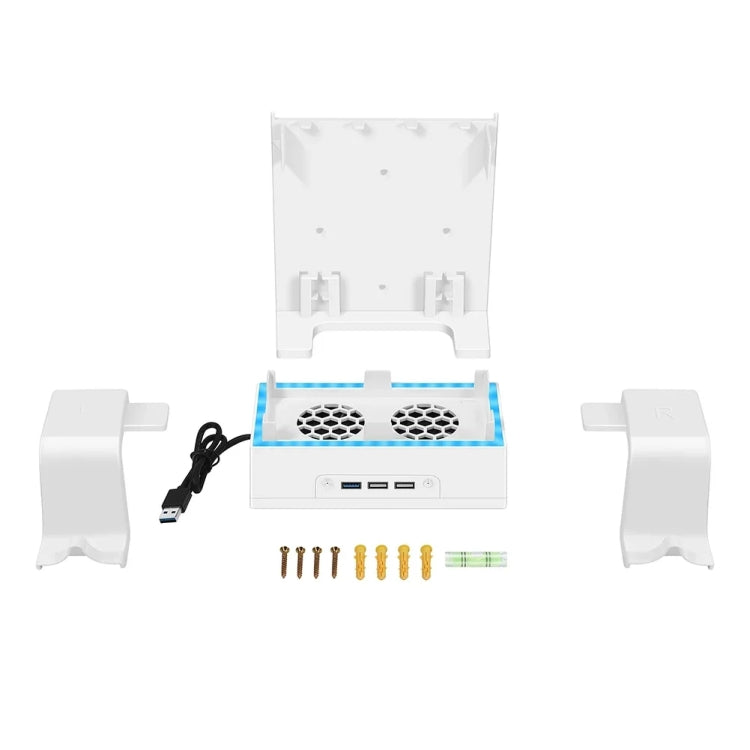 For XBOX Series S Wall Mounted Cooling RGB Multi-function Base With Fan and Hook