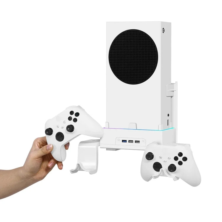 For XBOX Series S Wall Mounted Cooling RGB Multi-function Base With Fan and Hook