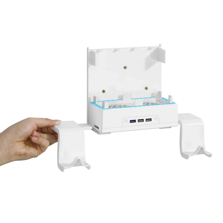 For XBOX Series S Wall Mounted Cooling RGB Multi-function Base With Fan and Hook