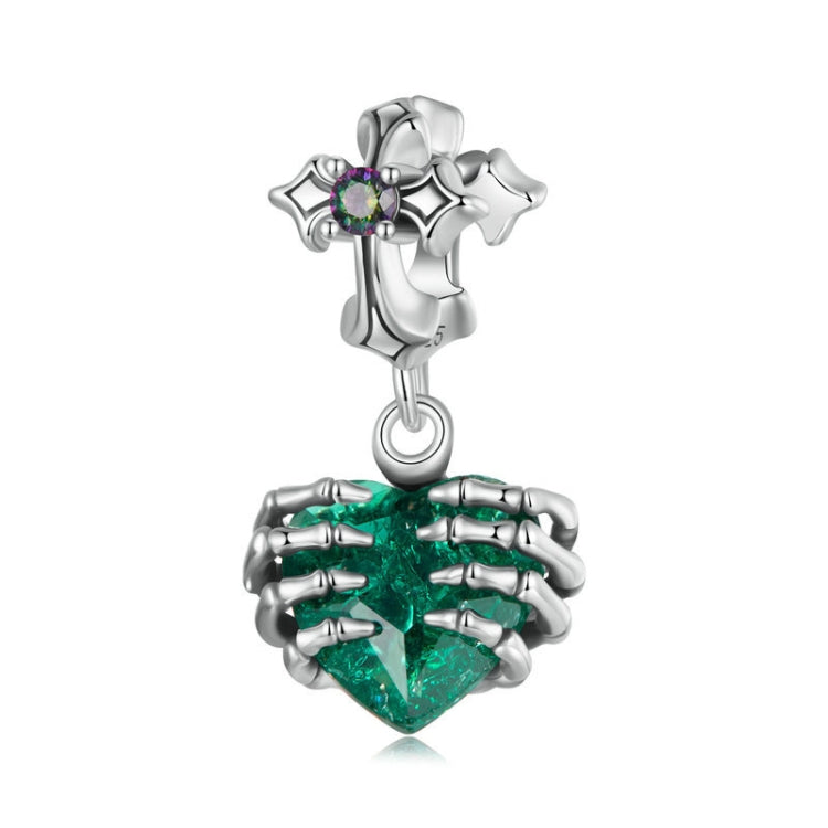 S925 Sterling Silver Cross Skull Heart Pendant Bracelet Jewelry Beaded Accessories - BSC1061