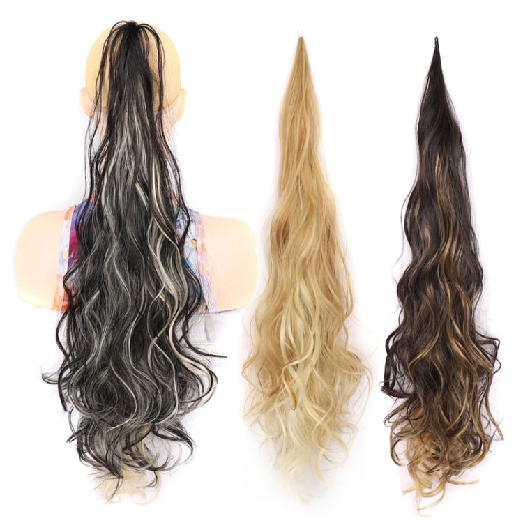 Ladies Wrap Around Magic Wand Ponytail Long Curly Wig, Color: 27#