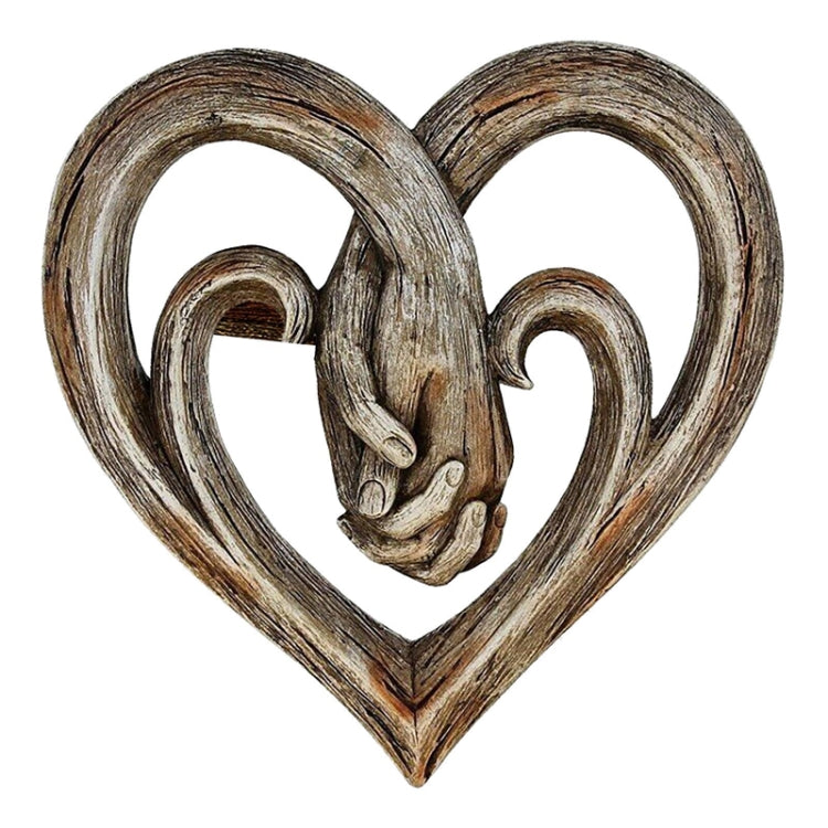 30 x 30cm Hand Holding Hand Heart Shaped Wooden Wall Decoration Crafts Pendant