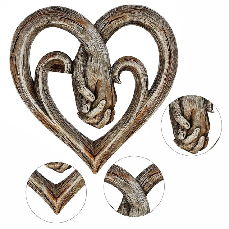 20 x 20cm Hand Holding Hand Heart Shaped Wooden Wall Decoration Crafts Pendant