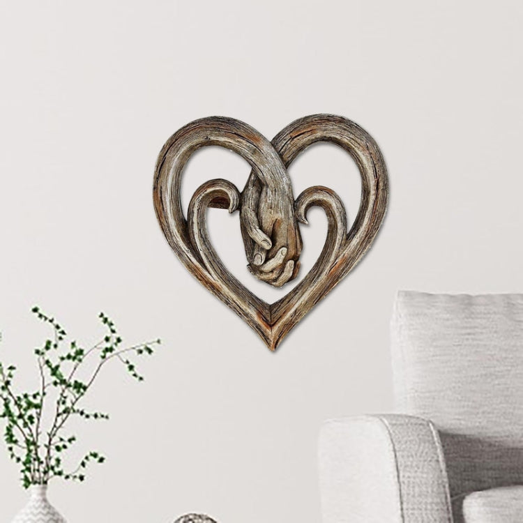 30 x 30cm Hand Holding Hand Heart Shaped Wooden Wall Decoration Crafts Pendant