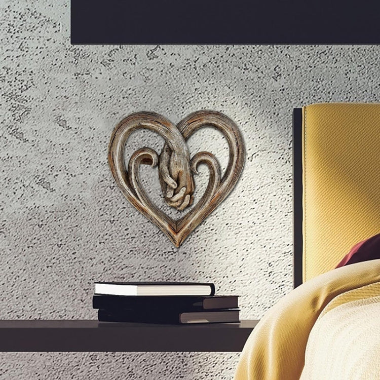 20 x 20cm Hand Holding Hand Heart Shaped Wooden Wall Decoration Crafts Pendant