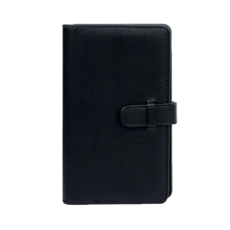 108-Piece Multifunctional 3 Inch Photo Ticket Credit Card Storage Book, Color: Black Lychee Pattern