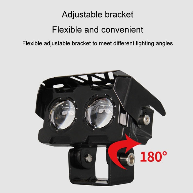12W Motorcycle Spotlight High Bright Two Color Modified External Waterproof LED Lens Headlight