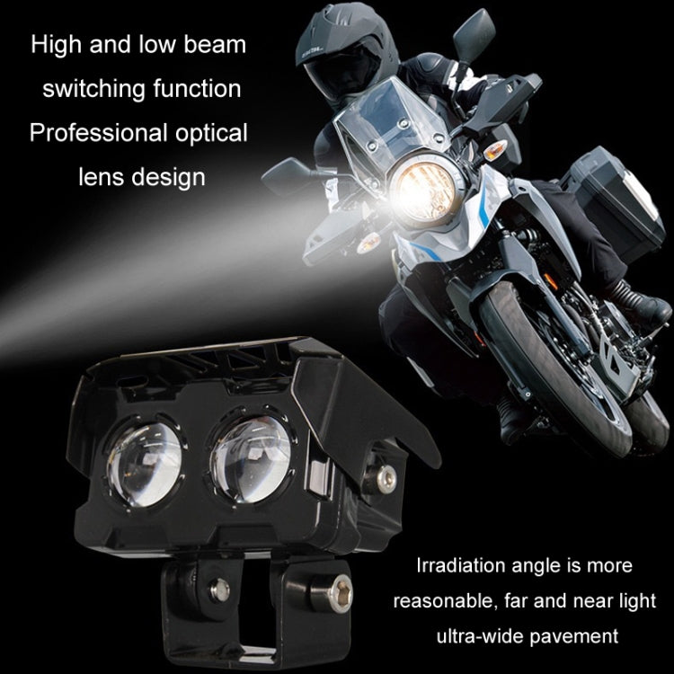 12W Motorcycle Spotlight High Bright Two Color Modified External Waterproof LED Lens Headlight