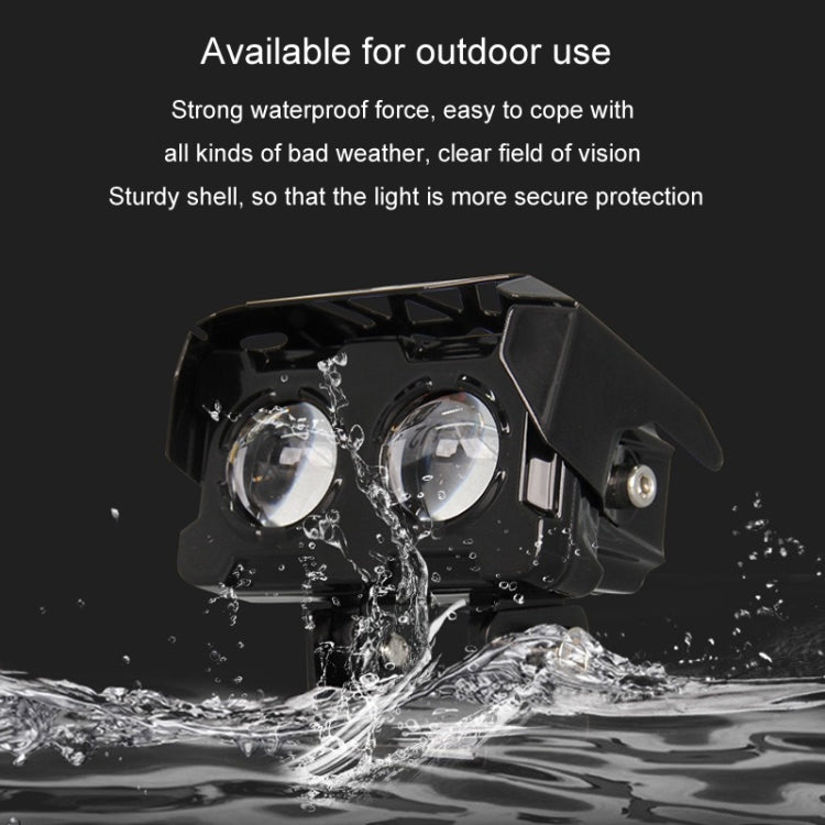 12W Motorcycle Spotlight High Bright Two Color Modified External Waterproof LED Lens Headlight
