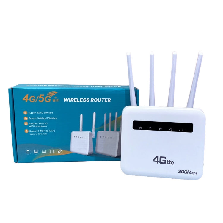 For European / Asian / African 4G CPE WiFi6 Plug-in Wireless Router Dual Port Wireless Hotspot, EU Plug