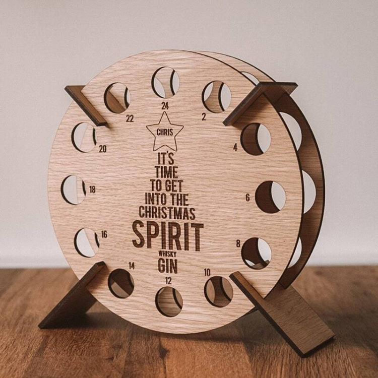 Bar Home Decoration Wooden Crafts Wine Rack Ornament, Style: Round - Small
