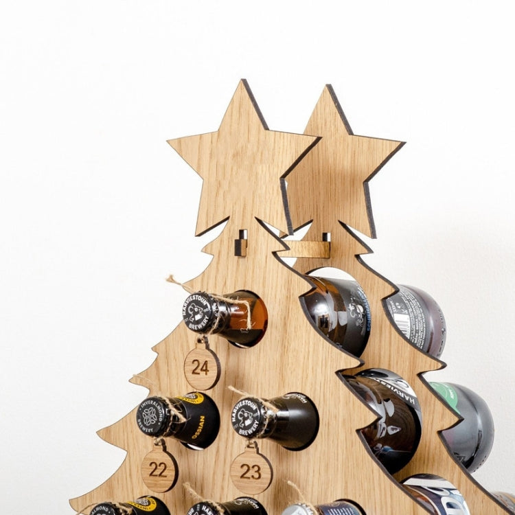 Bar Home Decoration Wooden Crafts Wine Rack Ornament, Style: Christmas Tree - Small