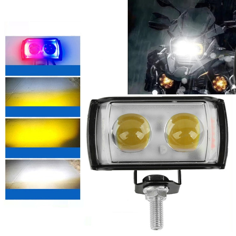 Motorcycle LED Spotlight External Mini Lens High Brightness Flash Headlight Driving Fog Lamps - 2 Lens