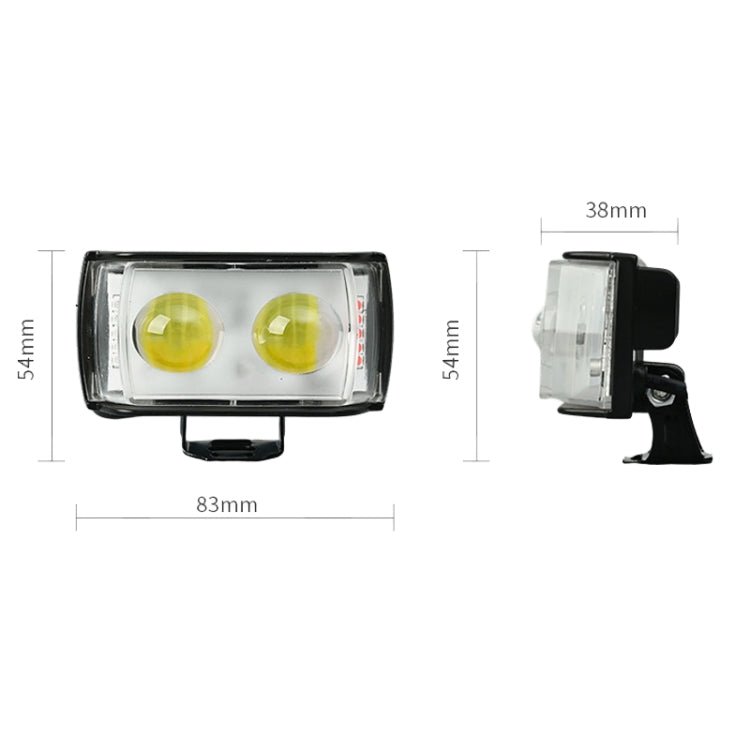 Motorcycle LED Spotlight External Mini Lens High Brightness Flash Headlight Driving Fog Lamps - 2 Lens
