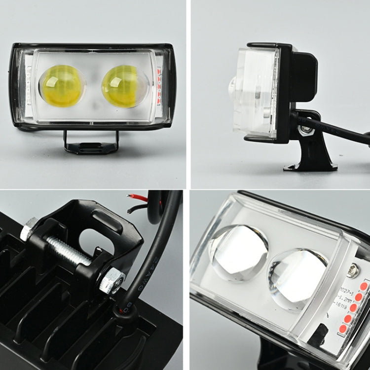 Motorcycle LED Spotlight External Mini Lens High Brightness Flash Headlight Driving Fog Lamps - 2 Lens