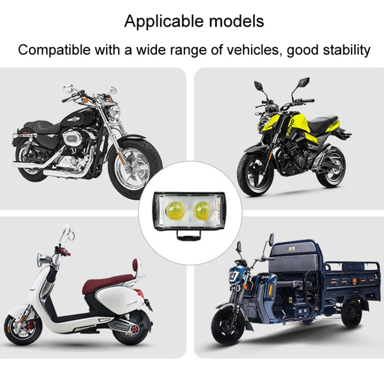 Motorcycle LED Spotlight External Mini Lens High Brightness Flash Headlight Driving Fog Lamps - 2 Lens