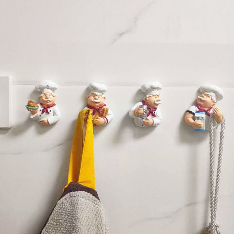 Home Cartoon Chef Power Cord Organizer Kitchen Storage Powerful Sticky Hooks, Style: Milk