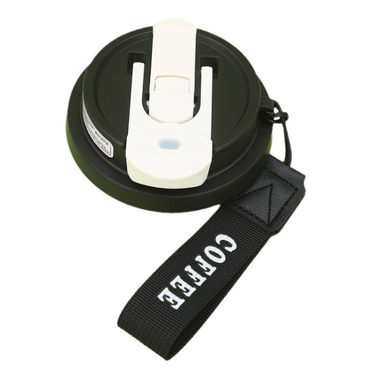 2.8 Inch Cup Mouth Straw Cup Lid Coffee Mug Replacement Lid With Hand Strip - Black