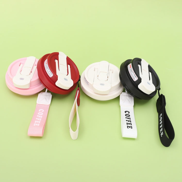2.8 Inch Cup Mouth Straw Cup Lid Coffee Mug Replacement Lid With Hand Strip - White