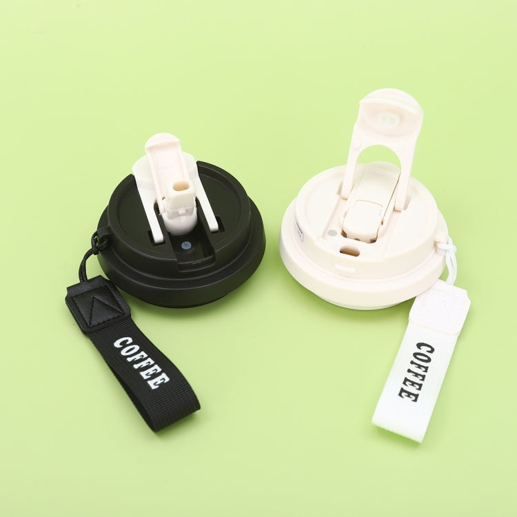 2.8 Inch Cup Mouth Straw Cup Lid Coffee Mug Replacement Lid With Hand Strip - White