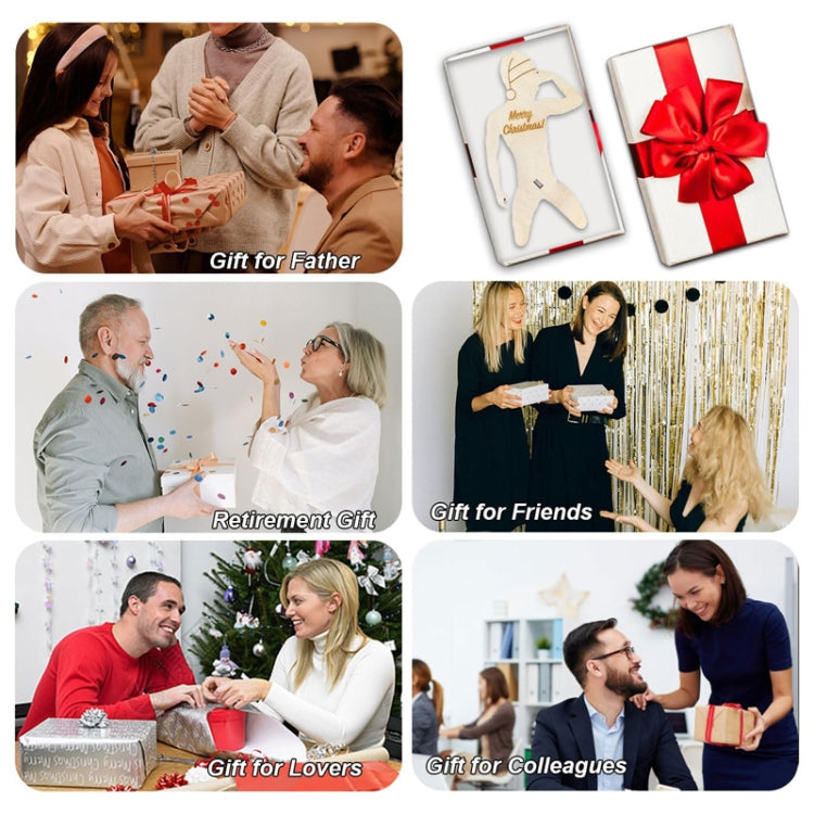 13 x 12cm Wooden Spoof Man Money Holder Bill Stand Craft Ornament