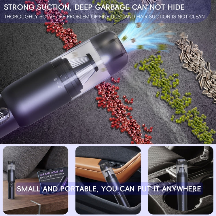 Multifunctional Suction Blowing Wireless Car Vacuum Cleaner Handheld High-Power Dust Blower - Black