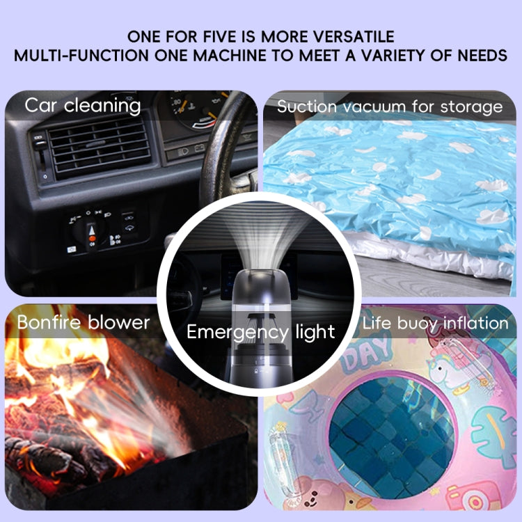 Multifunctional Suction Blowing Wireless Car Vacuum Cleaner Handheld High-Power Dust Blower - Black