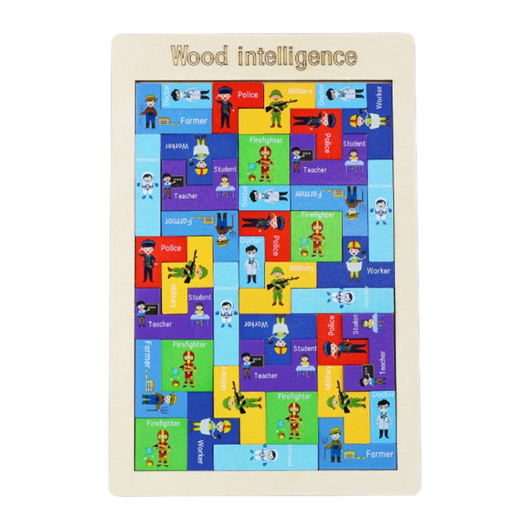 Colorful Cartoon Patterns Blocks Wooden Puzzle Children Educational Toy, Style: Professional Character