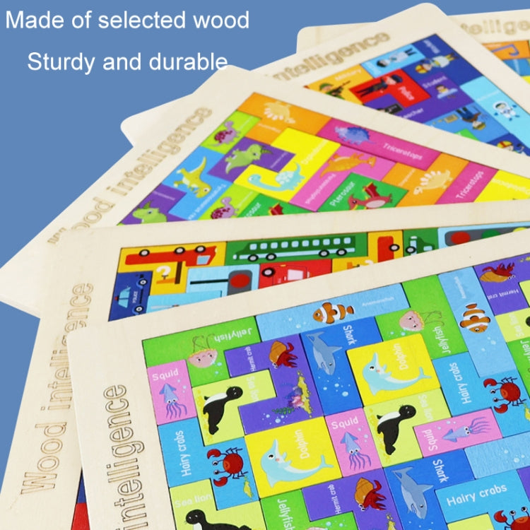 Colorful Cartoon Patterns Blocks Wooden Puzzle Children Educational Toy, Style: Professional Character